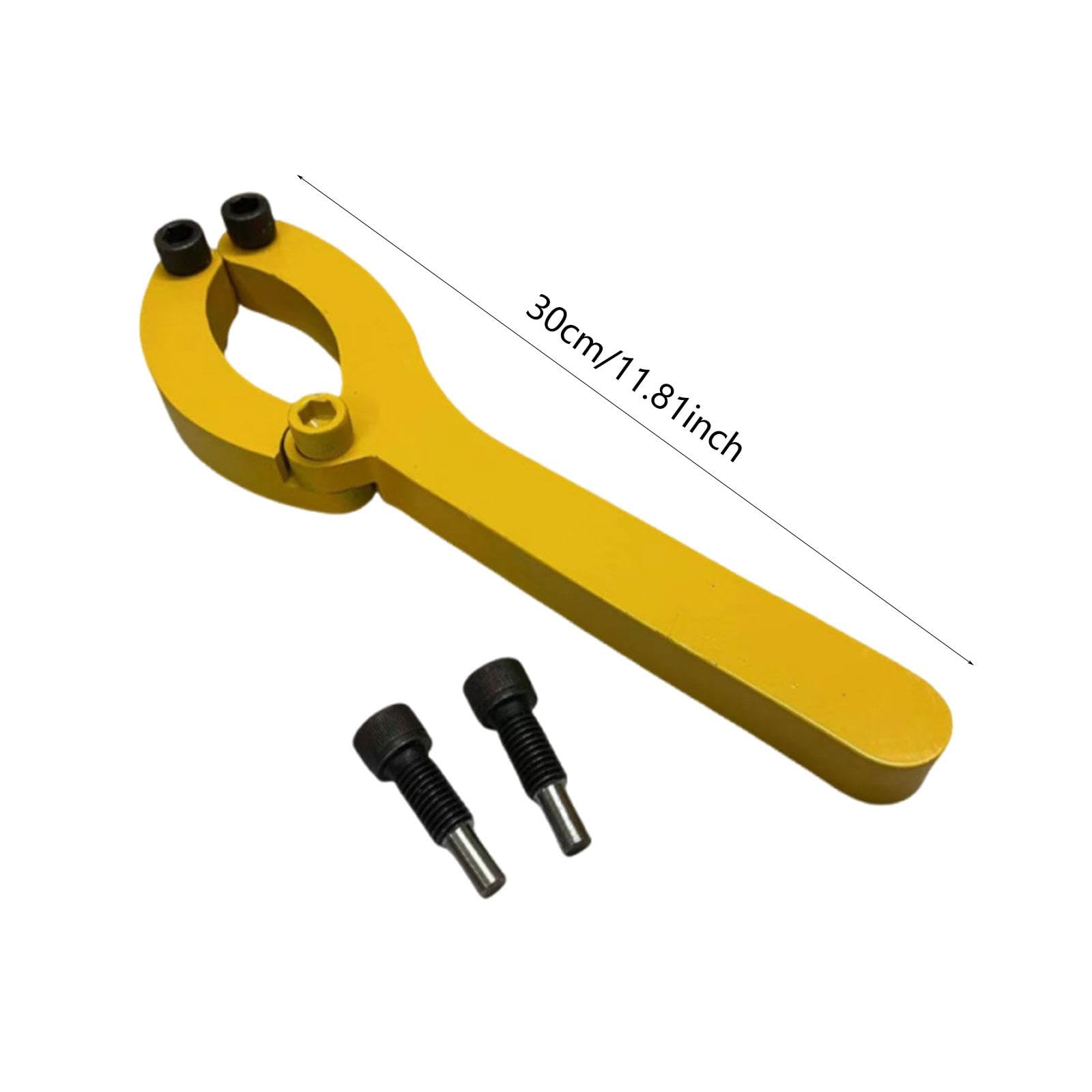 MagiDeal Clé à écrou de presse-étoupe réglable à 2 mâchoires, jaune, professionnelle, pour retirer les vérins hydrauliques avec poignée. Clé pour vérin