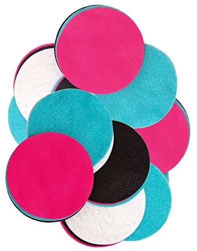 Image of Playfully Ever After Black, Pink, Turquoise & White Craft Felt Circles (3 Inch - 30pc)