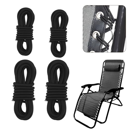 4 Pièces Lacets Élastiques Inclinables, Kit de Remplacement Universel pour Chaises, Cordes de Rechange pour Fauteuil Relax, Chaise à Gravité Zéro et...