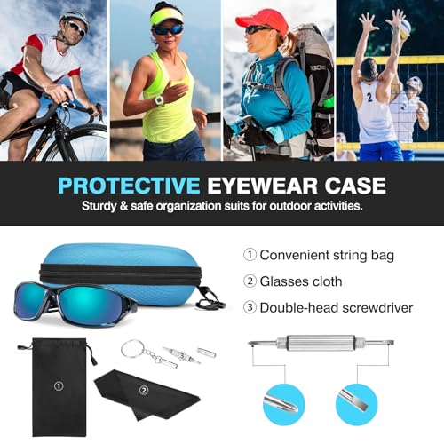 Image of MoKo Semi Hard Shell Sunglasses Case, Unisex Protective Eyeglass Case Glasses Case Holder with Metal Hanging Hook