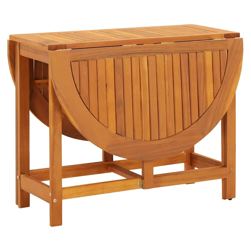 vidaXL Mesa para Exterior Jardín Ovalada de Alas Abatibles de Madera de Acacia