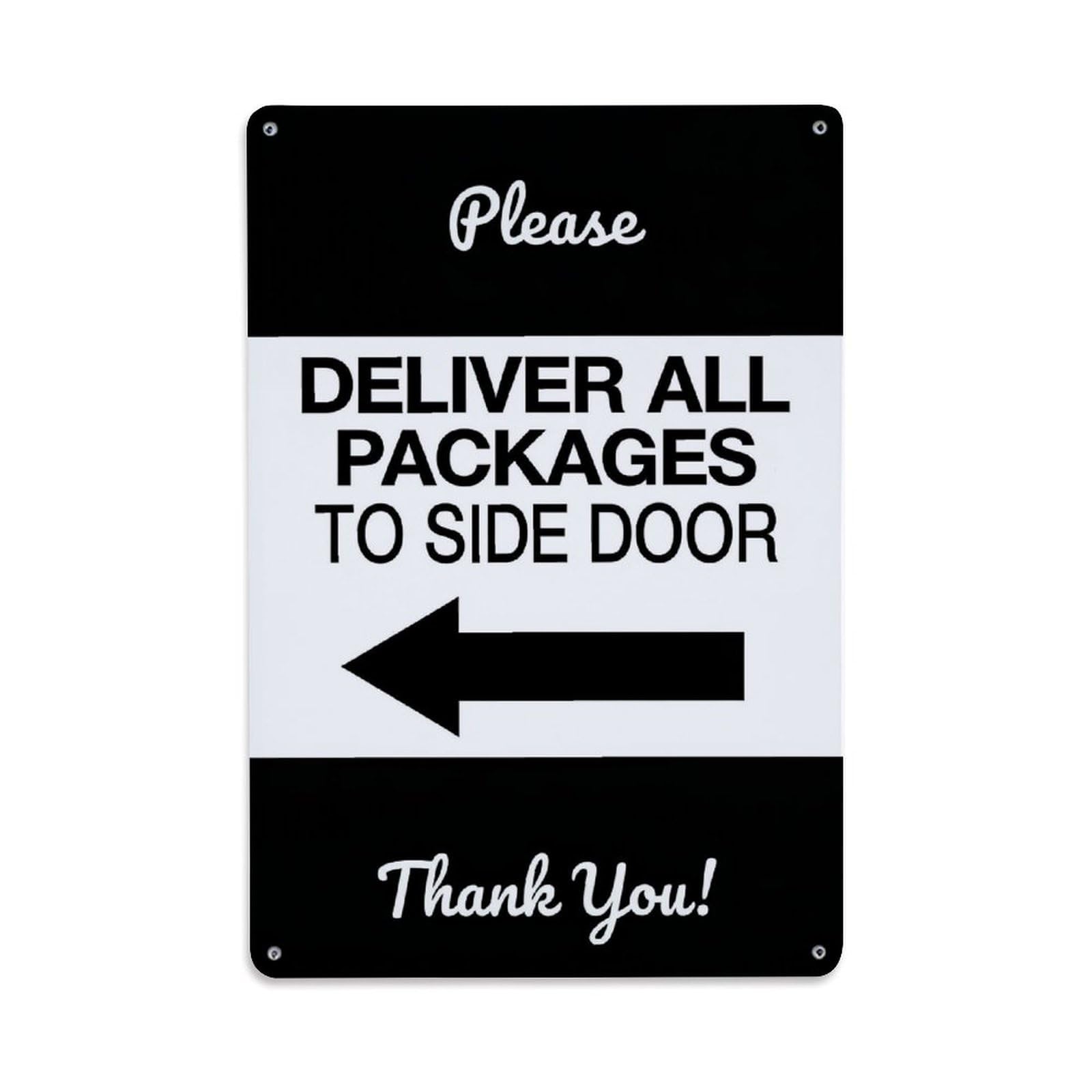 Jdfenggu Vintage Please Deliver Packages To Side_2 Retro Metal Tin Sign, Metal Poster For Bar, Home, Man Cave, Kitchen, Laundry Room Art Decor 8X12 Inch