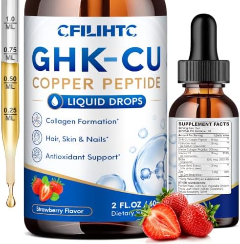 GHK-Cu Copper Peptide Supplement Liquid for Skin, Hair & Vitality...