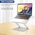 Besign LS10 Laptop Stand for Desk, Ergonomic Adjustable Notebook Tablet Stand, Riser Holder Computer Stand Compatible with Air, Pro, Dell, HP, Lenovo More 10-14" Laptops, Lapdesks (Silver)