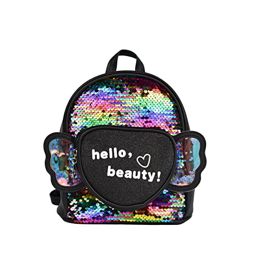 QUNUNOIRE -Mochila de unicornio, bolsa escolar para niñas, mochila con lentejuelas unicornio, mochila de viaje, bolsa de escuela Unicorn para niña, Mariposa Cover