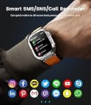 LIGE Montre militaire intelligente pour les hommes avec appel Bluetooth, 1.96" HD Fitness Tracker avec IP68 imperméable 123 Modes de sport pour Android iOS, Intégré DIY Dial Sleep Sport Monitor Smartwatch pour hommes Sliver