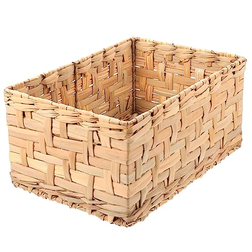 BUGUUYO Cesta De Almacenamiento Cubo Cesta De Pan Cesta De Lavado Canasta De Juguetes Pequeña Cesta De Mimbre Cesta De Rectangular Grande Canasta Para Cesta Tejida Grande Hierba