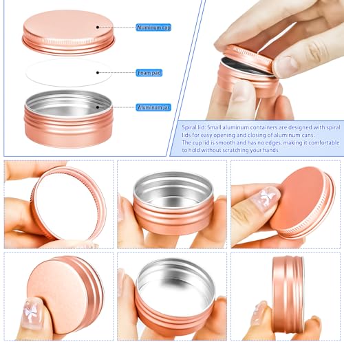 MotBach 24 Pack 0.5oz Tin Jars, 15ml Metal Tin cans, 1/2 Ounce Aluminum tin can jar Containers with Lid for Lotion Bars, Spices, Salve, Beard Balm, Balms, Toiletries, Creams, Samples, Makeup Cosmetic4