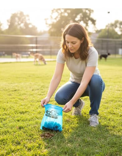 Image of 900 Count Dog Waste Bags Poop Bag on Roll, Blue by EZ Pick Up | strong heavy duty