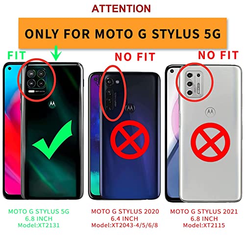 Shockproof Camouflage Military Grade Drop Tested Phone Case With Built In Kickstand With Screen Protector Holster Belt Clip Fits For Moto G Stylus 5G 6.8" (Blue Camo)… #TOP1