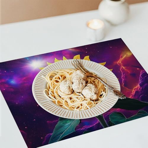 Sets de table lavables antidérapants 45x30 coton lin résistant chaleur cuisine