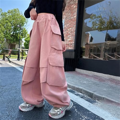 Girl Classic Cargo Jeans Stretch High Wide Leg Hiking Walking Denim Jean Pants Workwear Bottoms Hip Hop Streetwear2