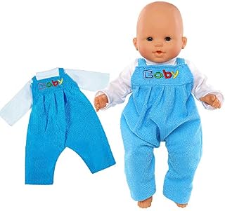 Miunana New Doll Clothes Accessories for 14 Inch Born Baby Doll, 35-43cm Baby Doll Outfits Overalls