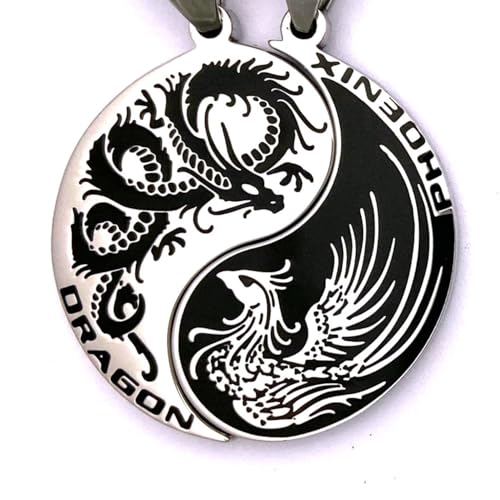 Tapp Collections Dragon Yin Yang 2 Pendant Necklaces Set