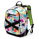 Po Campo Bags Bike Accessories – Irving Pannier Backpack – Convertible Back Pack Pannier with Laptop Pocket – Waterproof Rear Rack Bicycle Bag (Brushstrokes)