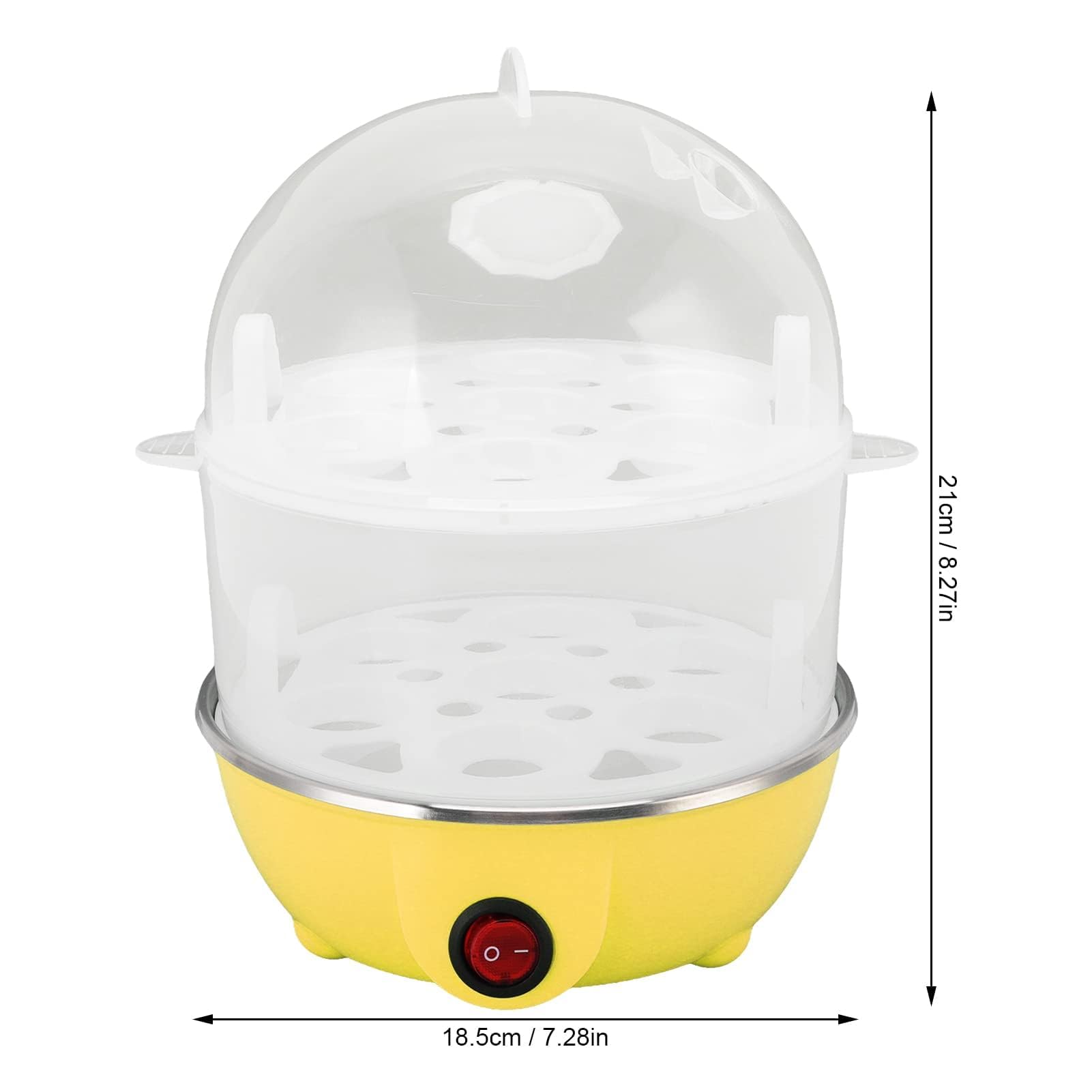 Fornello Elettrico per Uova a 2 Ripiani, 350W, Capacità 14 Uova, Spegnimento Automatico, Colore Giallo, per Uova Sode
