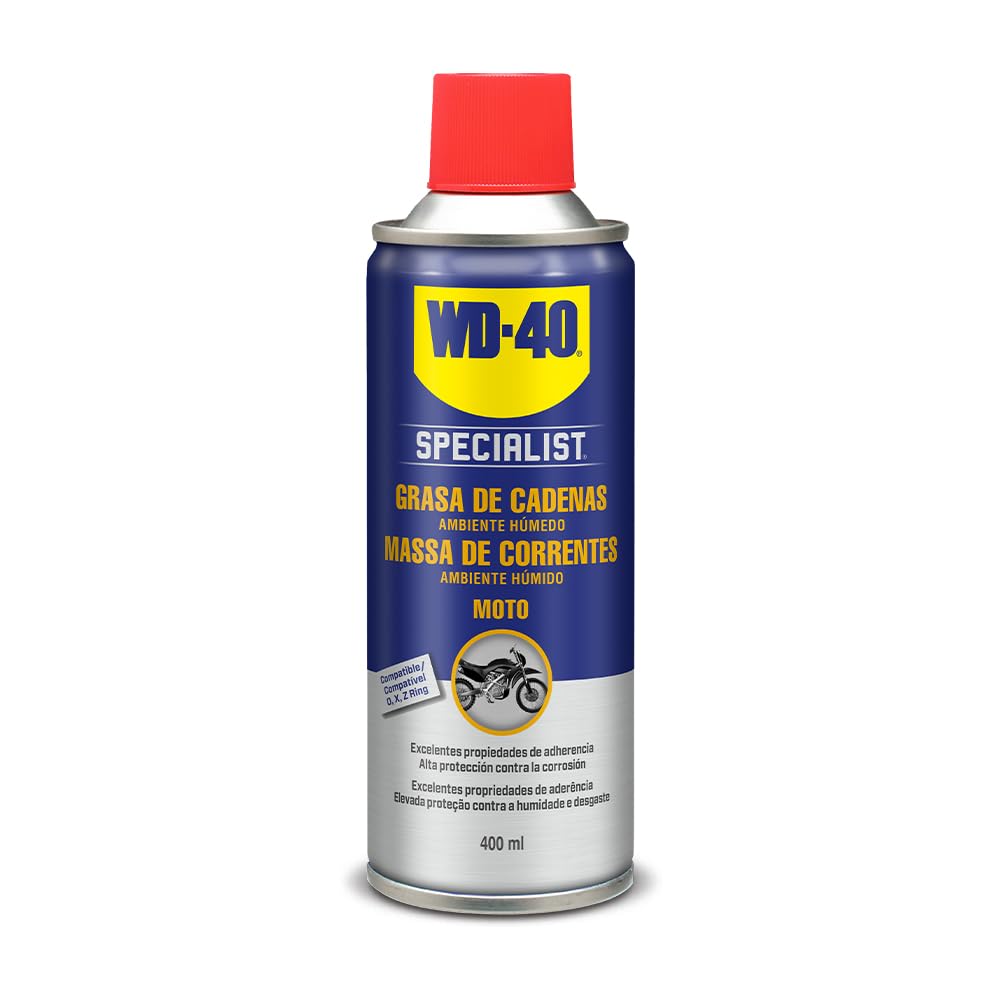 WD-​40 34788 Specialist Motorbike, Grasa de Cadenas Ambiente Húmedo, Spray 400 ml