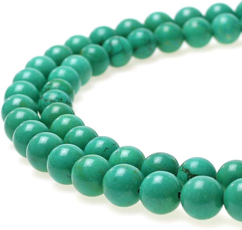 Natural Turquoise Beads Round Stone Beads for DIY Necklace Bracelat Jewelry Making Strand 15" (12mm)
