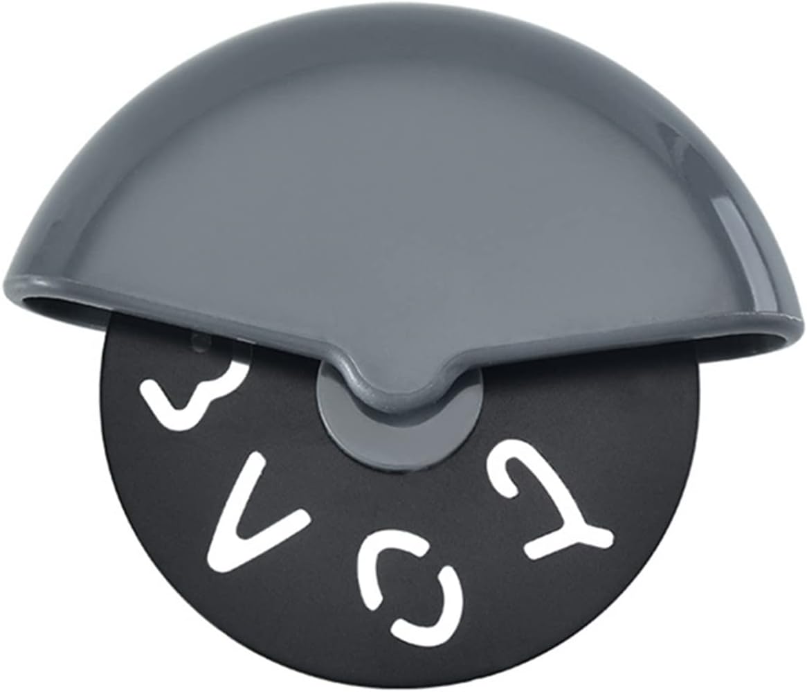 Pizza Slicer Stainless Steel Round Wheel Cutting Knife for Pizza with Lid Roulette Roller Dough Pizza Slicer Cutter Baking Accessories Tools Pizza Cutters (Color : Black)