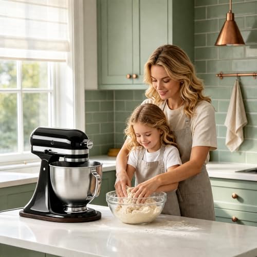 Image of Mixer Slider Mat for Kitchenaid Stand Mixer, 4.5-5 Quart Stand Mixer Kitchen Aid Accessories and Attachments, Pine Wood Appliance Slider Mat Artisan Series for Countertop Protect