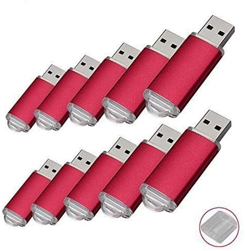 RAOYI 10PCS 1G USB Flash Drive USB 2.0 Memory Stick Bulk Thumb Drive Pen Drive Jump Drive-Red