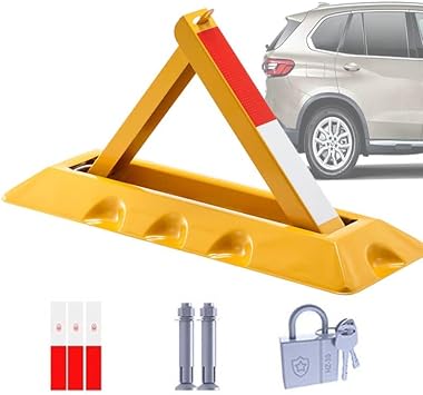 Parking Barrier - Heavy Duty Security Bollard for Car Parks, Triangle Pole to Block Unauthorized Vehicle Access
