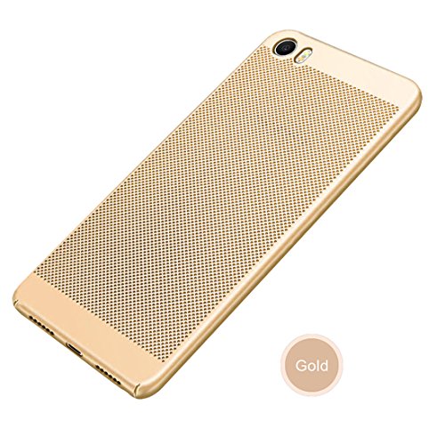 CTGVH Funda para Xiaomi Mi5 Ultra PC de disipación de Calor Caso Duro Antideslizantes de contraportada Completo Proteger cáscara del teléfono móvil,Oro