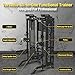 Commercial Cable Crossover Exercise Machine All in One Functional Trainer Cable Machine with 400LBS Weight Stacks Power Cage Squat Rack with Pulley System for Home Gyms (W/Storage Rack)