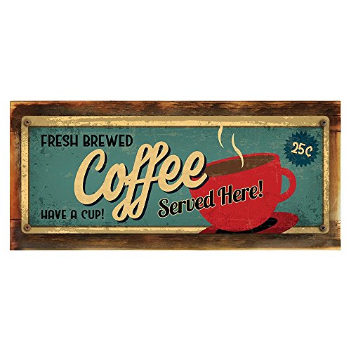 Homebody Accents – Vintage Bar Wall Sign, Fresh Brewed Coffee