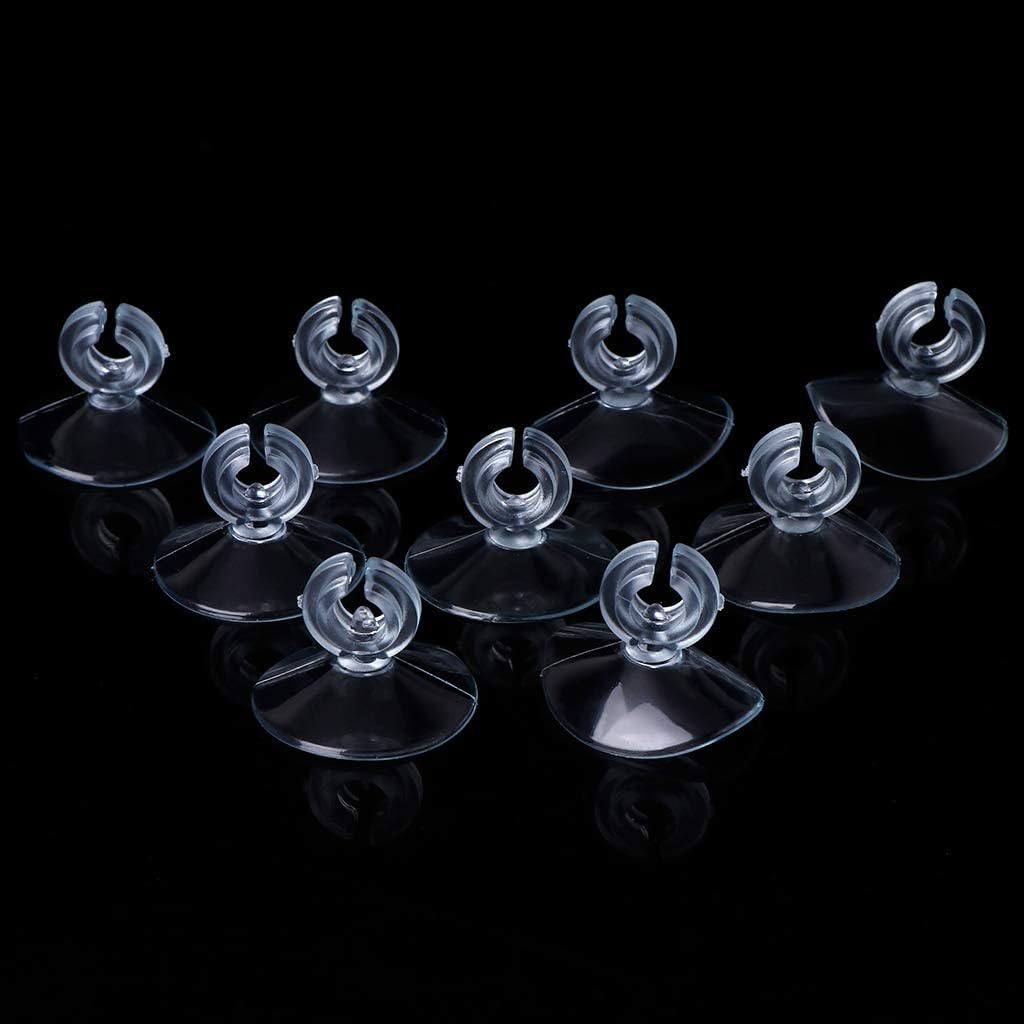 JJLFresheners 10Pcs Aquarium Suction Cup, Transparent Plastic Sucker with Clips Fish for Tank Pipe Hose Tube Holder Fish Tank Suction Cups Aquarium Air Pump Accessories (1.2in)