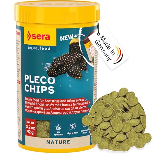 sera Catfish Chips Nature 3.4oz/0.21lbs | Premium Fish Food for Ancistrus & Plecos | High Fiber | No Dyes & Preservatives | Supports Digestion & Promotes Healthy Growth | Ideal for Bottom Feeders