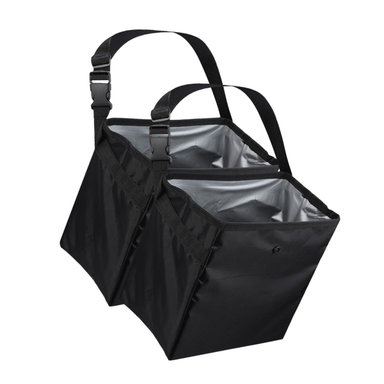 2 Stück Auto Mülleimer 8, 5l Schwarz Tragbar für Reise | Nylon und Pvc, für Camping und Heimorganisation, Passend für Reisebedarf und Ausrüstung