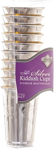 Miniatura 4 de Nicole Fantini Vaso Kiddush de vino de diamante, copa para niños, plata, 5 onzas 5 juegospaquete para Pascua y todas las fiestas judías