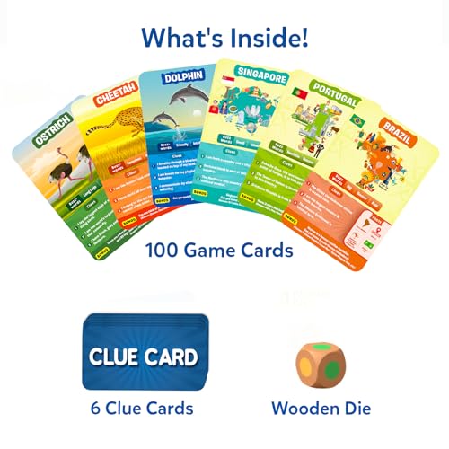 Image of Skillmatics Guess in 10 Animals & Countries Combo, Perfect for Boys, Girls, Kids & Families Who Love Card Games, Educational Toys, Travel Games, Trivia, Gifts for Ages 6, 7, 8, 9, 10 & Up