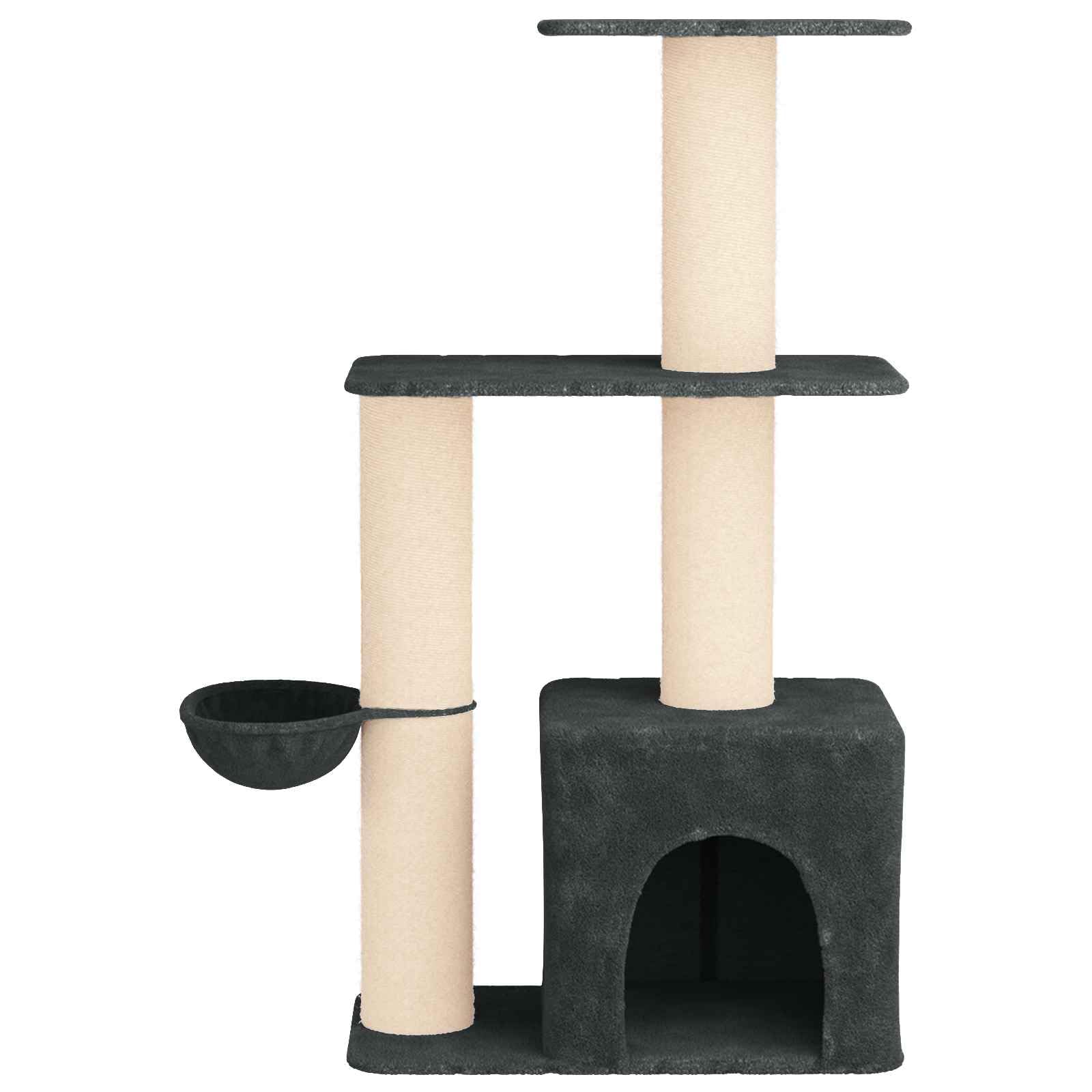 Drzewo dla kota z sizalowymi słupkami ciemnoszarymi 133 cm