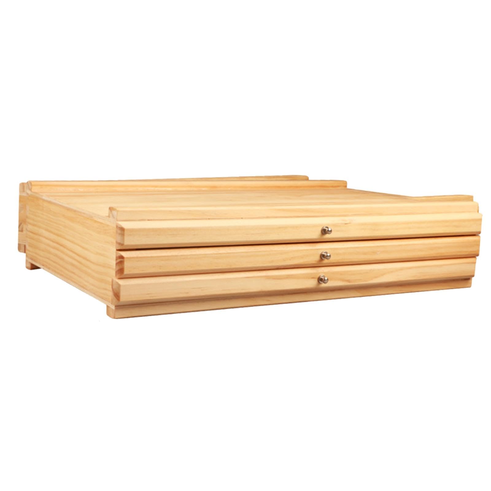 Boîte de Rangement Fournitures Artiste Coffret Bois Organisateur Matériel Compartiments Amovibles Transport Facile Convient Aux Cours Ateliers Loisirs, 3 Tiroirs