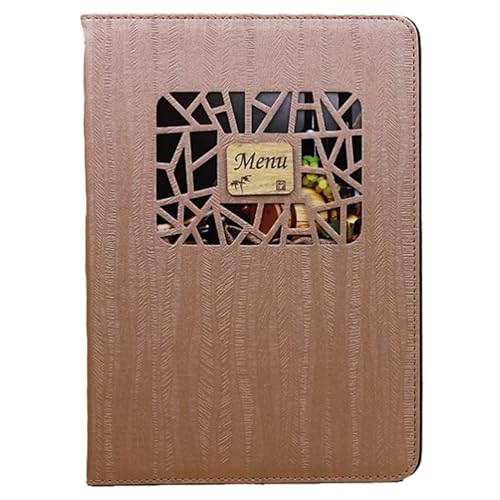 EXDUCT メニューブック 木目調 クリアファイル A4 メニュー ブック ファイル 木目柄 レシピノート バインダー 8ページ 16面 (タイプ7)