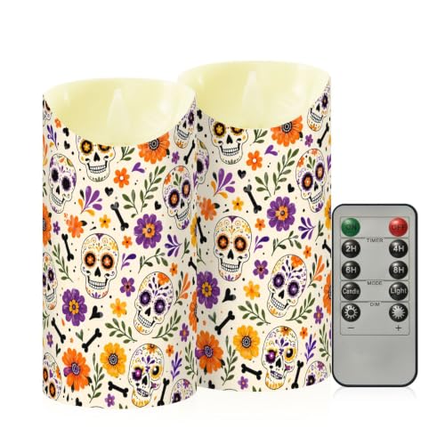 Velas LED de calaveras sin llama para decorar sin peligro de fuego