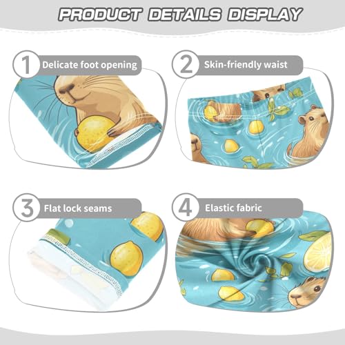 Boccsty Capybara Lemons Cartoon Girls Leggings Kids Yoga Pants Dance Active Tights 4T3