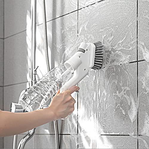 2 In 1 Water Spraying & Glass Brushing Glass Squeegees Wall Cleaning Brush Adjustable Water Spray Gap Brush Sponge Wiper Kitchen Cleaning Set(Not Include Bottle) + 4 Types Of Brush Head Replacements #TOP6