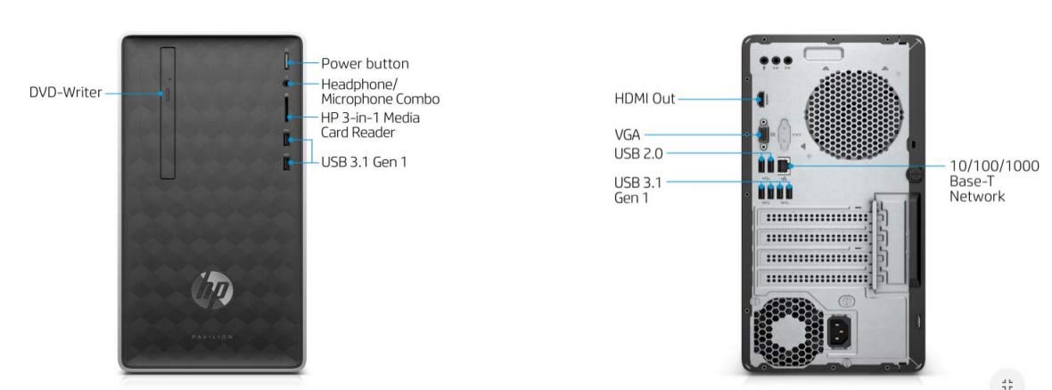 HP Pavilion 590-p0056in Desktop (8th Gen i5-8400/8GB/2TB/Windows 