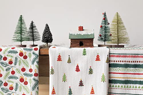 Image of Now Designs Merry & Bright Cotton Floursack Kitchen Dish Towels 20 x 30in, Set of 3