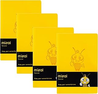 Caderno de bolso A7 pequeno capa dura, 9,7 cm x 14 cm, mini diário de viagem de abelha, cadernos, bloco de notas notas notas capa PU para viagem escola casa 4 peças