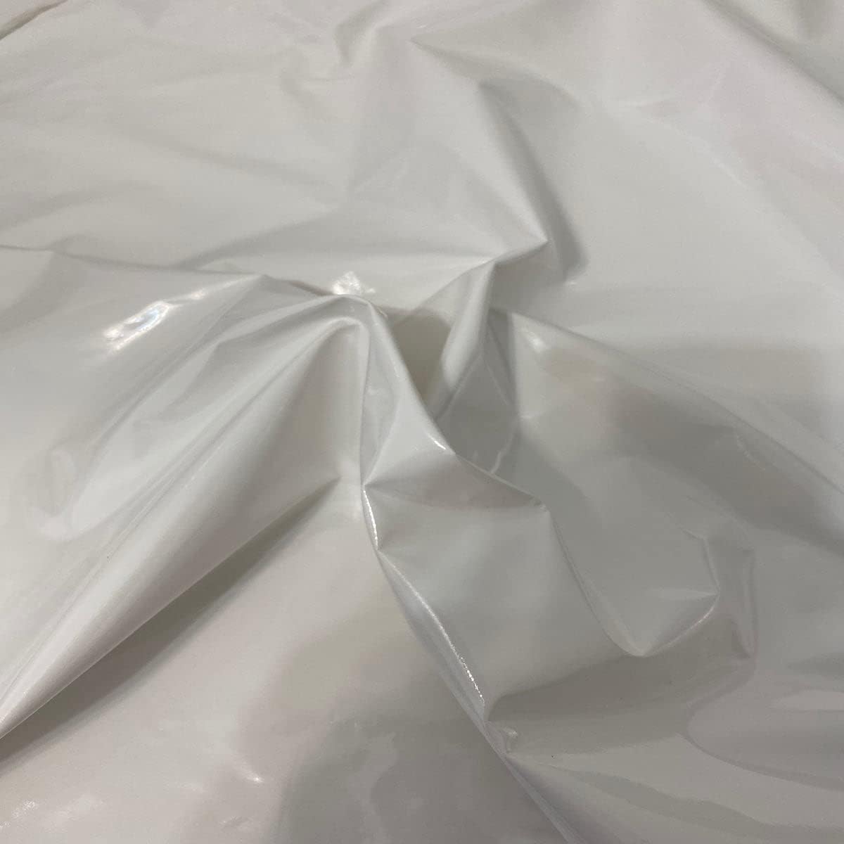 White Faux Patent Leather Apparel Vinyl Fabric - Sold by The Yard