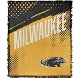 LOGOVISION University of Wisconsin-Milwaukee Fan Zone Woven Tapestry Cotton Blend Fringed Throw Blanket 50"x60"