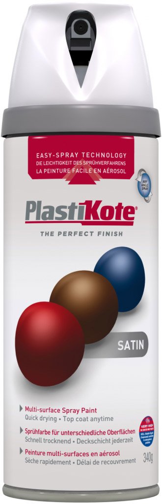 Plasti-kote Premium Spray Paint Satin 400ml White