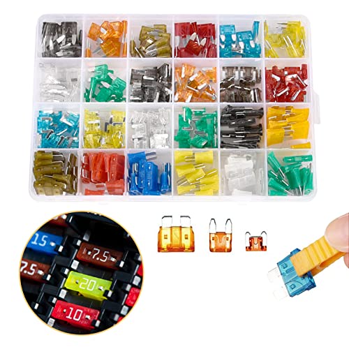 Hifrom Auto Sicherungen Set, 280 Stück Mini Sicherungen Mini Flachsicherungen Standard Sicherungen kfz, mit 2 Sicherungszieher, KFZ Sicherungen 2A 5A 7,5A 10A 15A 20A 25A 30A