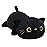 SQEQE Weighted Black Cat Plush, Weighted Black Cat Stuffed Animal, Cute Plushies Soft Pillow Toy Gift for Kids Adults 9.8 Inch, 0.8 Lbs