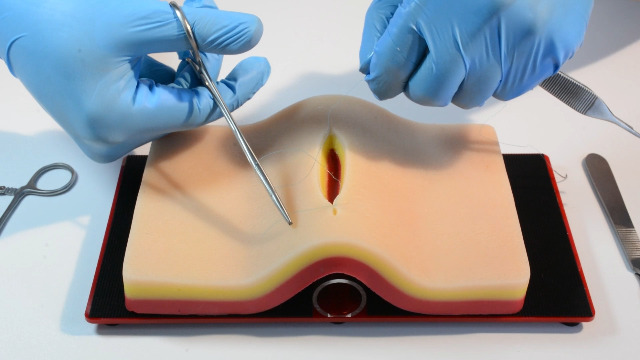 Image of Medarchitect Silicone Skin-Like Suture pad with Hook & Loop Device for DIY Wounds for Medical and Veterinary Students Suture Practice and Training