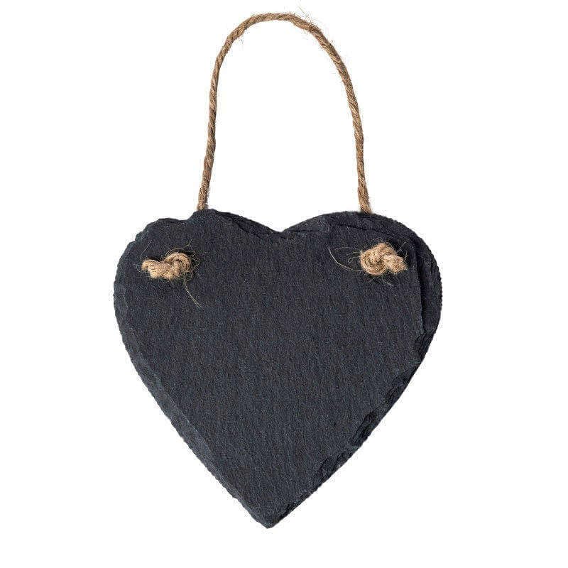 Schiefer-Herz Hänger 15 cm. Schieferherz zum Hängen und Beschriften. Steinherz Hochzeit Geschenk Dekoration